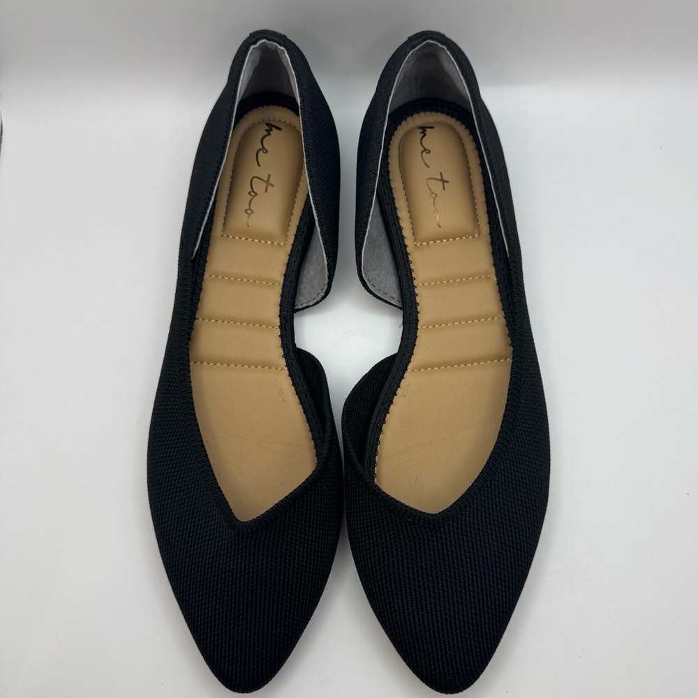 Me Too Black Aria Half d'Orsay Knit Flat Size 7M